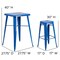 Emma and Oliver Commercial Grade 23.75" Square Metal Indoor-Outdoor Bar Set & 2 Backless Stools